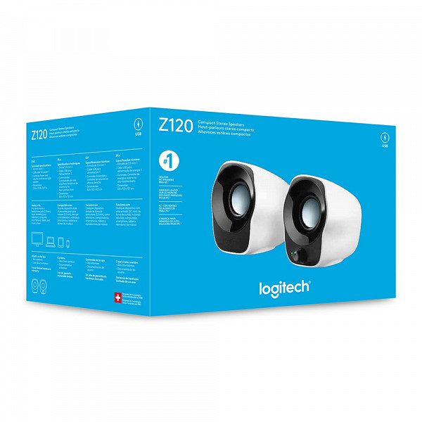 Caixa de Som Logitech Amplificada Z120 Preto - Branco