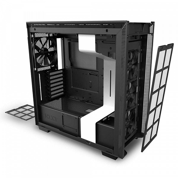 Gabinete Gamer NZXT H710, Mid Tower, Com 4 Fans, Vidro Temperado, White, S-Fonte, CA-H710B-W1