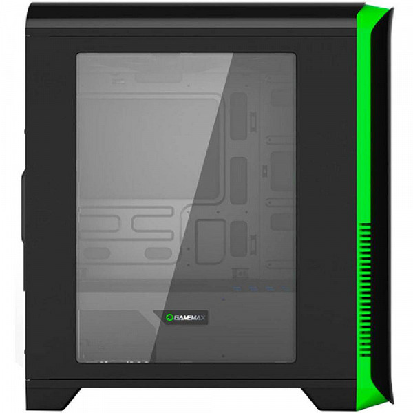 Gabinete Gamemax HERO H602-BG c/Janela Mid Tower s/fonte Preto e Verde