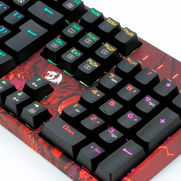 Teclado Gamer Óptico Redragon Infernal Dragon Viserion, RGB, Switch Blue, ID582