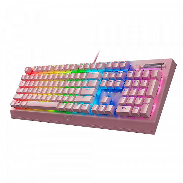 Teclado Mecânico Gamer Razer BlackWidow V3, Chroma, Razer Switch Green, US, Quartz Pink - RZ03-03541800-R3M1