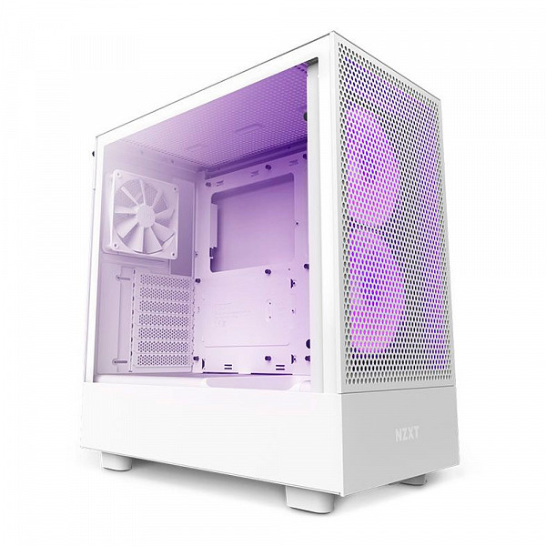 Gabinete Gamer NZXT H5 Flow RGB, Mid-Tower, Lateral de Vidro com 4 Fans, Branco - CC-H51FW-R1