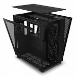 Gabinete Gamer NZXT H9 Flow, Mid Tower, ATX, Lateral e Frontal em Vidro, Preto - CM-H91FB-01