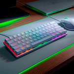 Teclado Óptico-Mecânico Gamer Razer Huntsman Mini, Chroma, Razer Switch Purple, US, Mercury White - RZ03-03390300-R3M1