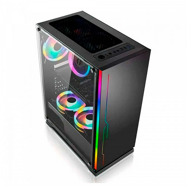 Gabinete BlueCase BG-028 RGB Lateral Acrilico Preto BG028GCASE