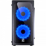 Gabinete Gamer PCYes Venus sem Fonte, Mid Tower, USB 3.0, 2 Fans LED Azul, Preto com Lateral em Acrílico - VENPTAZ2FCA
