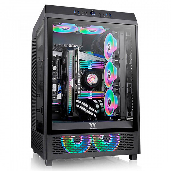 Gabinete Thermaltake The Tower 500 com Janela Lateral em Vidro Temperado 120MM  CA-1X1-00M1W