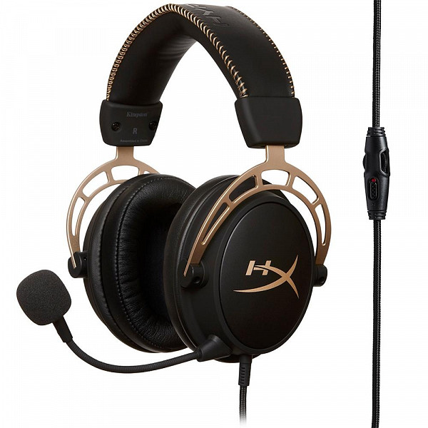 Headset Gamer HyperX Cloud Alpha Gold, Drivers 50mm, Preto e Dourado - HX-HSCA-GD/NAP