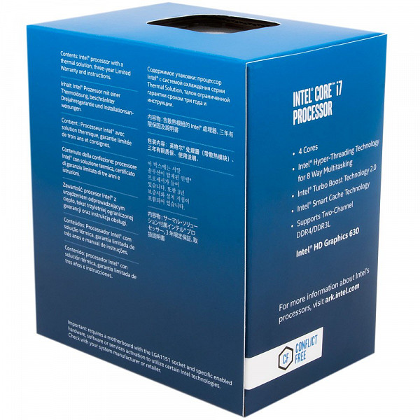 Processador Intel i7-7700 Kaby Lake 7a Geração, Cache 8MB, 3.6GHz (4.2GHz Max Turbo), LGA 1151 Intel HD Graphics BX80677I77700