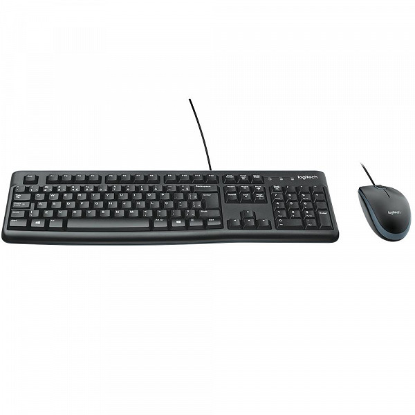 Teclado e Mouse Logitech MK120 Resistente à Água 1000DPI Preto ABNT2 - 920-004429