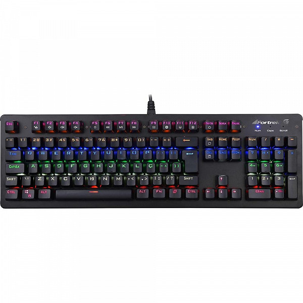 Teclado Mecânico Gamer Fortrek K5, RGB, Switch Outemu Blue, ABNT2