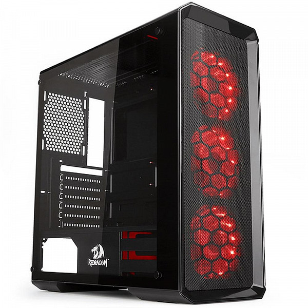 Gabinete Gamer Redragon Grimlock, Mid Tower, RGB, Laterais em Vidro - GC602 - Open Box