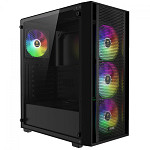 Gabinete Gamer Gamdias Aura GC2 Elite ARGB, Vidro Temperado, ATX, Mid Tower, Com 4 Fans, Sem Fonte, Black