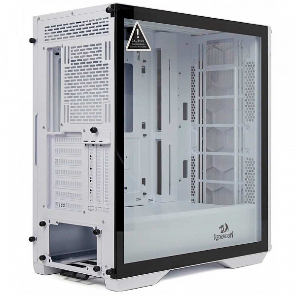 Gabinete Gamer ReDragon Demolisher, Mid Tower, Vidro Temperado, White, ATX, Sem Fonte, Sem Fan, GC-706W