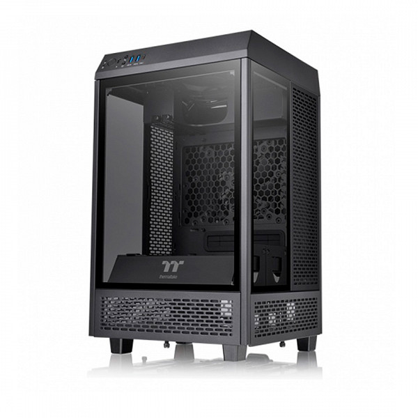 Gabinete Thermaltake The Tower 100  Mini Preto com Janela Lateral em Vidro Temperado 120MM CA1R300S1WN00
