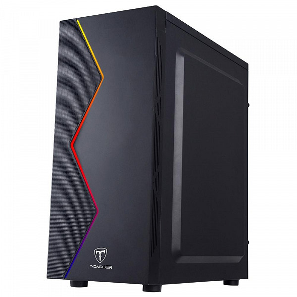 Gabinete Gamer T-Dagger RGB, Mid Tower, Lateral em Acrílico, Preto - TGC-P03B