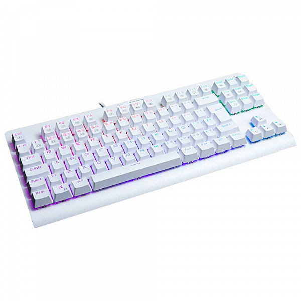 Teclado Gamer Dark Avenger Lunar Branco RGB switch Vermelho - Redragon
