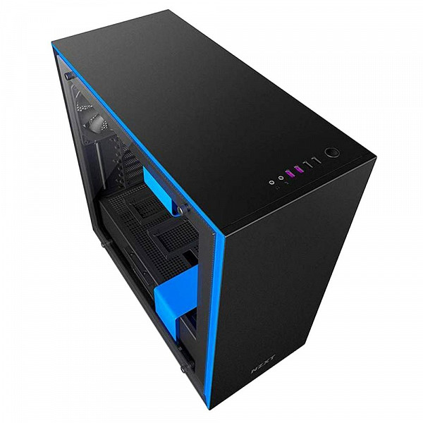 Gabinete NZXT H700, com FAN, Lateral em Vidro, Preto/Azul - CA-H700B-BL