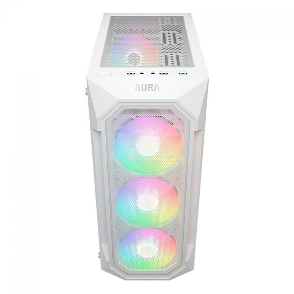 Gabinete Gamer Gamdias Aura GC1 Elite, Vidro Temperado, ATX, Mid Tower, RGB, Com 4 Fans, Sem Fonte, White
