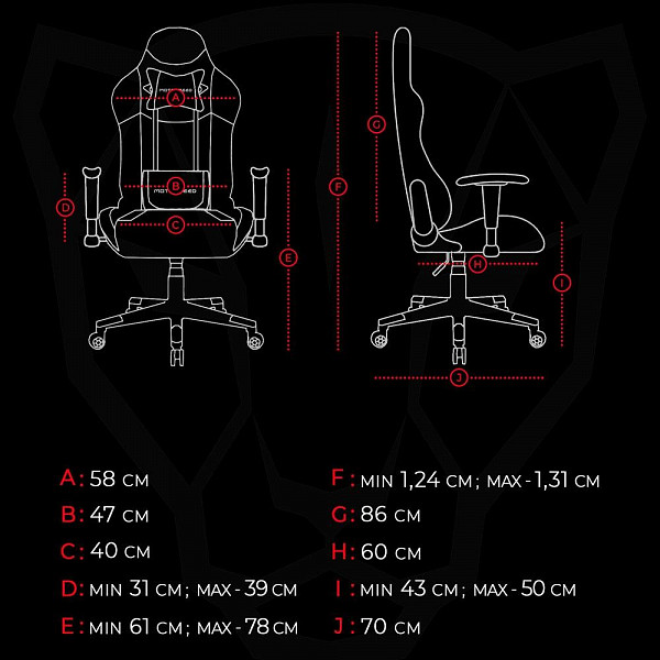 Cadeira Gamer Motospeed G2, Até 180Kg, Almofadas Ajustáveis, Preta/Vermelha - FMSCA0089VEM