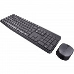 Teclado e Mouse Logitech MK235 Sem Fio Resistente à Água Preto ABNT2