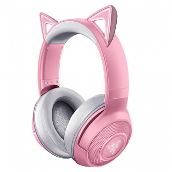 Headset Gamer Sem Fio Gatinho Razer Kraken BT Kitty, Chroma, Drivers 40mm, Quartz Pink - RZ04-03520100-R3U1