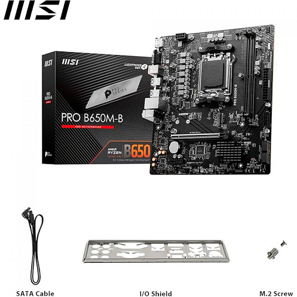 Placa Mãe MSI PRO B650M-B, Chipset B650, AMD AM5, mATX, DDR5, 911-7E28-016