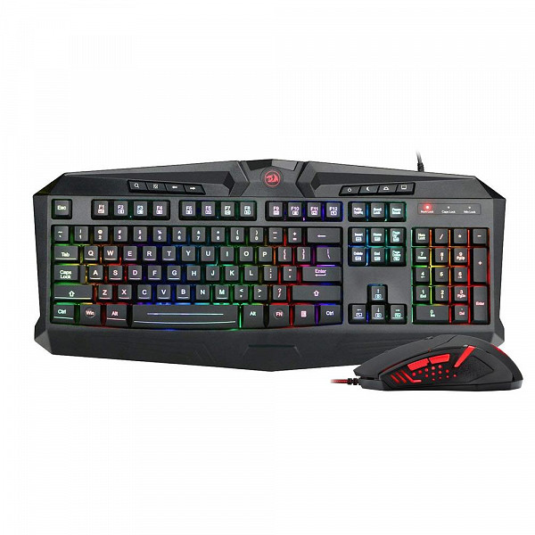 Kit Gamer Redragon S101-1 - Teclado Harpe K503, RGB, ABNT2 + Mouse Centrophorus V3 M601