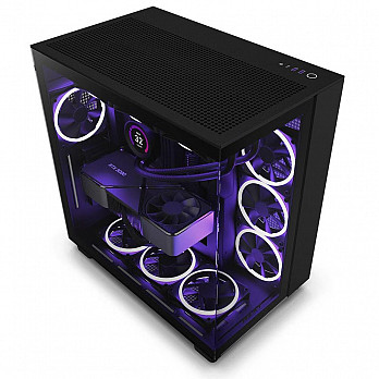 Gabinete Gamer NZXT H9 Flow, Mid Tower, ATX, Lateral e Frontal em Vidro, Preto - CM-H91FB-01