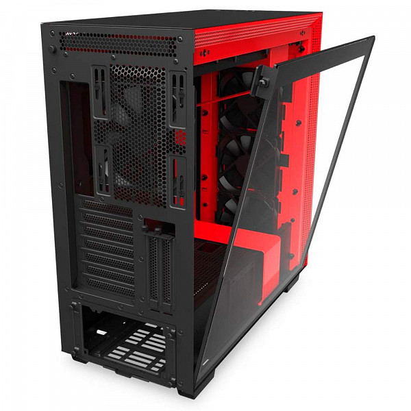 Gabinete Gamer NZXT H710i, Mid Tower, Com 4 Fans, Vidro Temperado, Vermelho, S-Fonte, CA-H710I-BR