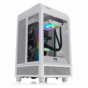 Gabinete Thermaltake The Tower 100  Mini Snow com Janela Lateral em Vidro Temperado 120MM CA1R300S6WN00