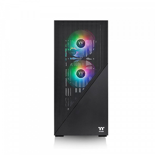 Gabinete Gamer Thermaltake Divider 370 TG ARGB, Mid Tower, Vidro Temperado, Sem Fonte, 3 fans ARGB de 120 mm, Preto,  CA-1S4-00M1WN-00