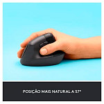 Mouse Sem Fio Logitech Lift, 4000 DPI, 6 Botões, Bluetooth, Ergonômico, USB, Grafite - 910-006466