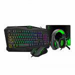 Combo Gamer T-dagger Legion 4 Em 1, Teclado, Mouse, Headset E Mousepad, T Tgs003 Pt