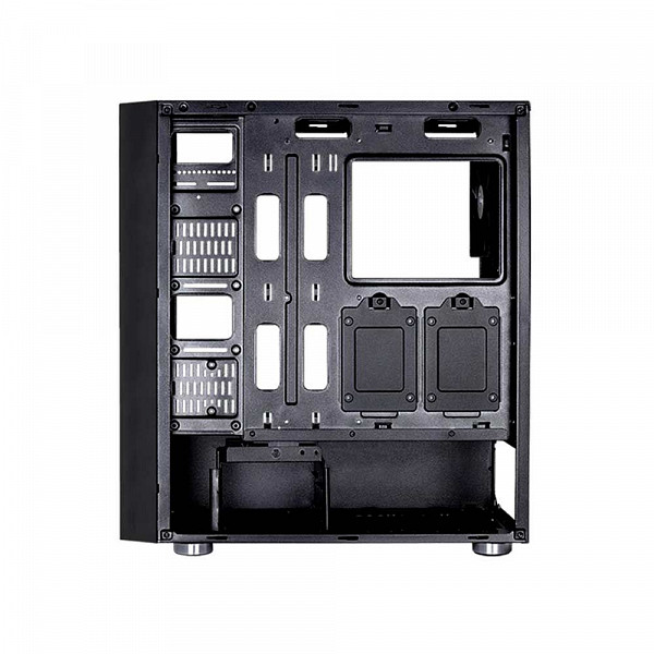 Gabinete Gamer Aerocool Quartz Revo ARGB, Com 3 Fans, Mid Tower, Vidro Temperado, Black, S-Fonte