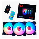 Kit fan com 3 unidades Redragon, RGB, 120mm, C/Controladora, GC-F009
