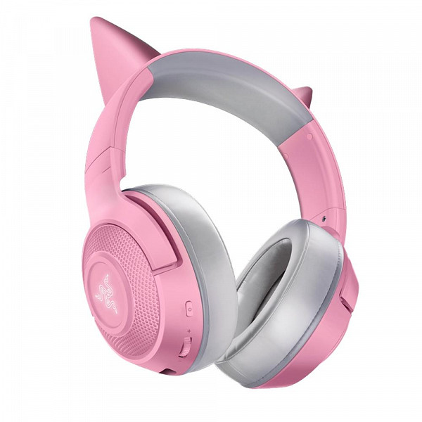 Headset Gamer Sem Fio Gatinho Razer Kraken BT Kitty, Chroma, Drivers 40mm, Quartz Pink - RZ04-03520100-R3U1