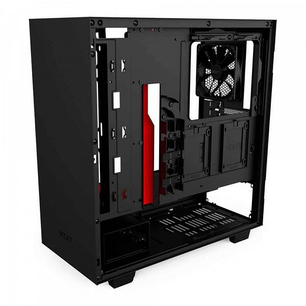 Gabinete Gamer NZXT H510, Mid Tower, Com 2 Fans, Vidro Temperado, Red, S-Fonte, CA-H510B-BR