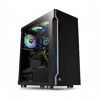 Gabinete Gamer Thermaltake H200 TG RGB, Mid Tower, Vidro Temperado, Black, Sem Fonte, CA-1M3-00M1WN-00