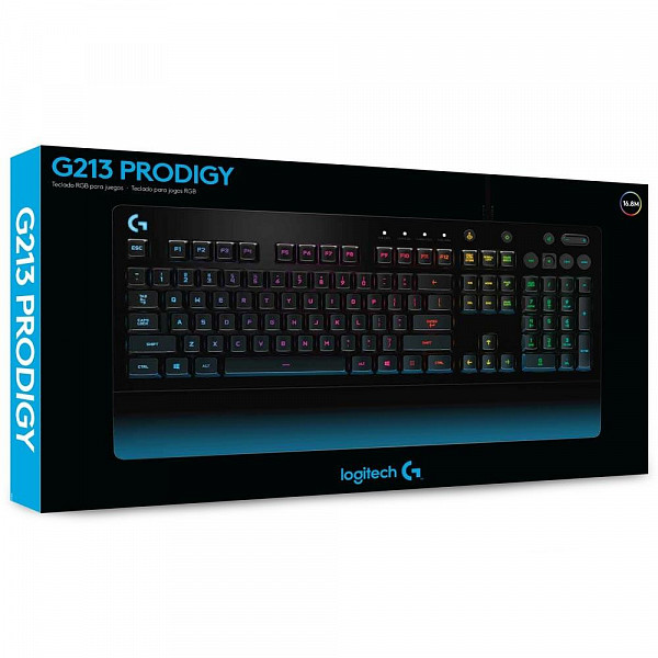 Teclado Gamer Logitech G213 Prodigy, RGB, US - 920-008083