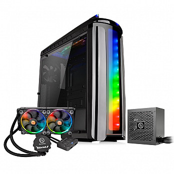 Gabinete Thermaltake Versa C22 RGB TR2 700AH2NFB WC3 RIING RGB240 CA1G900M1WN03