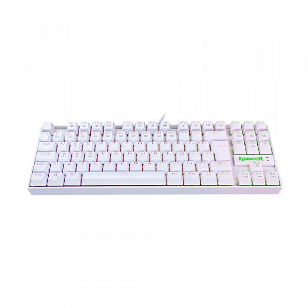 Teclado Mecânico Gamer Redragon Kumara K552W-RGB RGB Lunar White Switch Brown PT