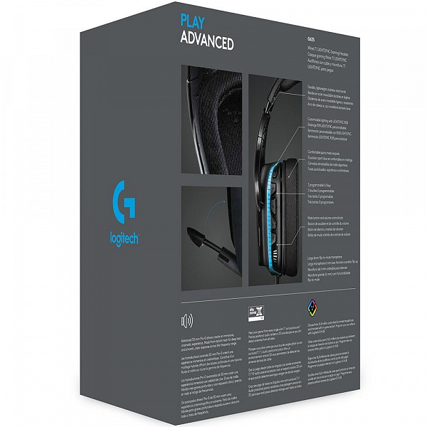 Headset Gamer Logitech G635, RGB, Som Surround 7.1, Drivers Pro-G de 50mm