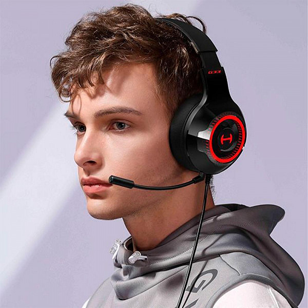 Headset Gamer Edifier Hecate G33, RGB, Som Surround 7.1, Drivers 40mm, USB, Preto e Vermelho - G33
