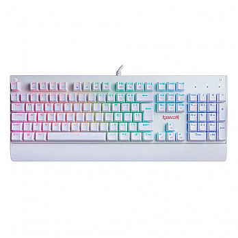 Teclado Mecânico Gamer Redragon Kala Lunar White K557W, RGB, Switch Blue, ABNT2