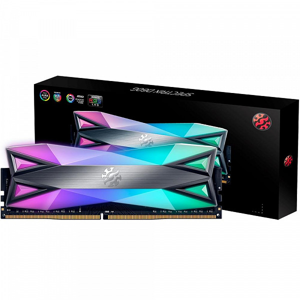 Memória XPG Spectrix D60G RGB 8GB, 3000MHz, DDR4, CL16, Cinza - AX4U300038G16-ST60