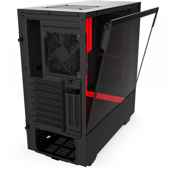 Gabinete Gamer NZXT H510i, Mid Tower, Com 2 Fans, Vidro Temperado, Red, S-Fonte, CA-H510I-BR