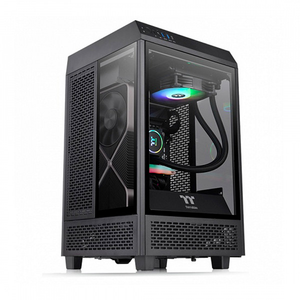 Gabinete Thermaltake The Tower 100 Mini Snow com Janela Lateral em Vidro Temperado 120MM CA1R300S6WN00 + Water Cooler Th120 Argb 120Mm Cl-W285-Pl12Sw-A 1