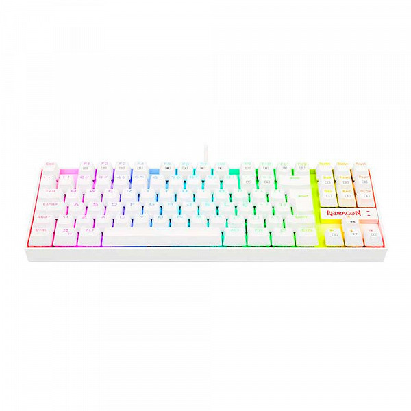 Teclado Magnético Gamer Redragon Kumara Pro Lunar White RGB Branco Switch Azul