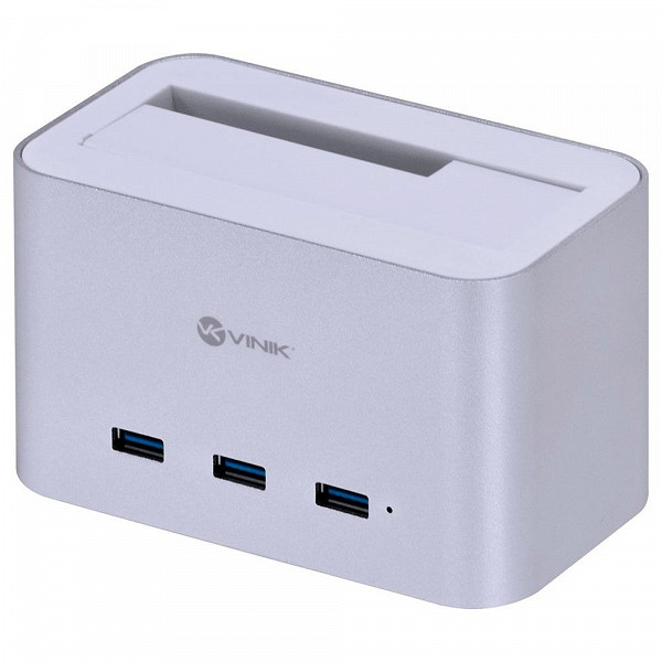 Dock Station Vinik, 1 Baia, 2.5´/3.5´, USB 3.0, Prata - DS-A30HB
